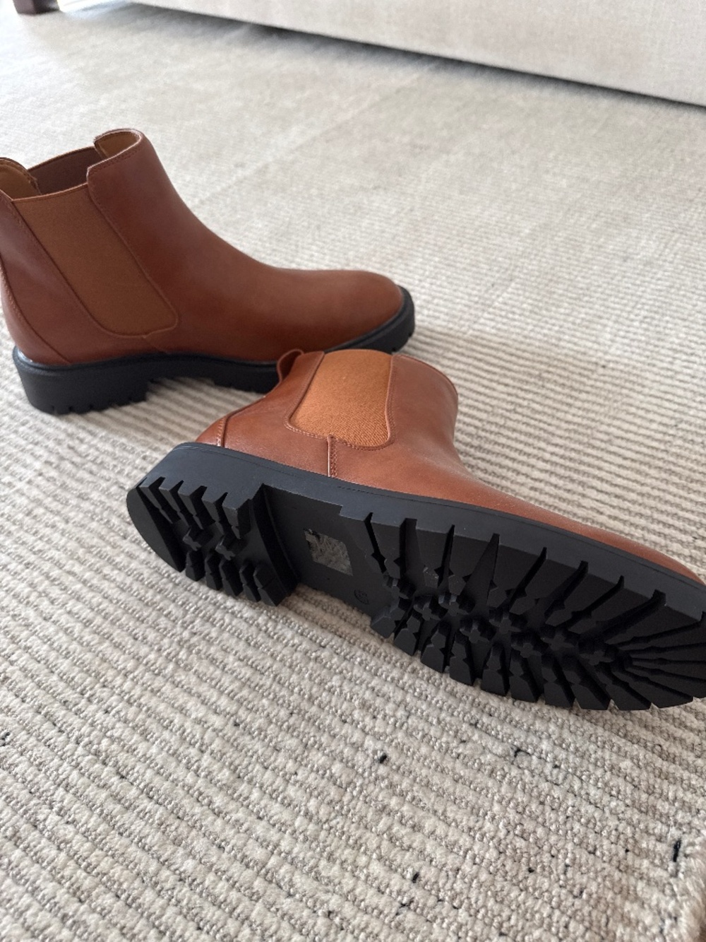 Like new leather lug boots